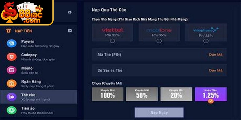 Nạp tiền qua thẻ cào được ưa chuộng bởi tính linh hoạt, an toàn